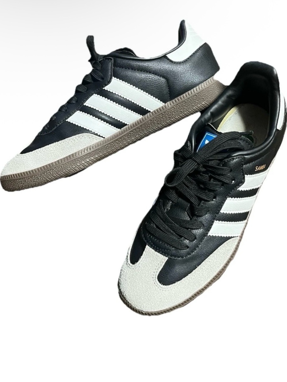 adidas Black, White & Brown Men's Samba-Style Sneakers